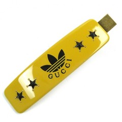 Gucci 702940 Barrette Hair Clip Adidas Logo Stone Yellow Used From Japan