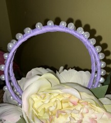 Lilly Pulitzer NEW Cross Layered Headband Lilac Pearls