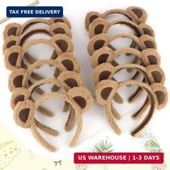 YARIEW 12pcs Bear Headbands for Women Animal Ears and Bear Ears Headband Plush H