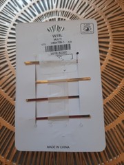Noir Festive Frosty Gold Straight Bobby Pins Pack 4 New