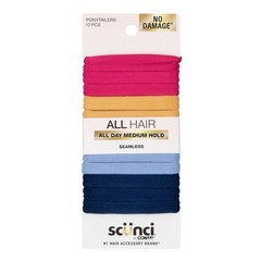 Scunci No Damage Hosiery Hair Ties, Super Comfy Stretch Ponytail Holders,