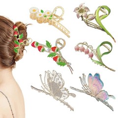 6 Pcs Hair Claw Clips for Women, Large Strong 6 Count (Pack of 1), A-Clips