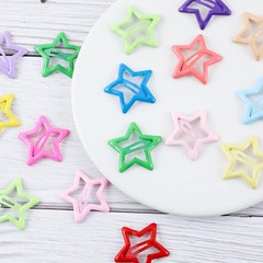 55pcs 1.22″ Star Hair Clips Cute Hair Clips for Girls Colorful Metal Snap Hai…