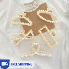 5pcs Women’s Faux Pearl Hair Claw Set Casual Hair Clips Elegant Hair Accessory