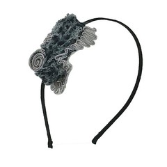 Thin Black Metal Headband with Leopard Design