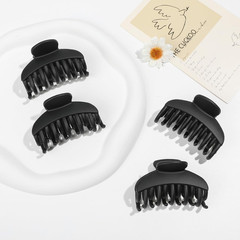 4 Matte Black Hair Claw Clips Double Row Teeth Grip Set