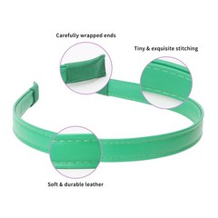 10pcs Pu Leather Headbands 0.6 Inch White Pink Rose Red Yellow Khaki Green Ro…