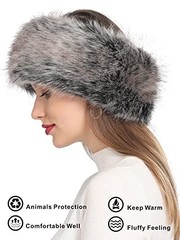 Faux Fur Headband for Women Winter Earwarmer Earmuff with Elastic Multicoloured