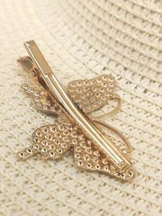 Women’s Fashion Hair Style 1 Rhinestone Butterfly Decorative Hairpin