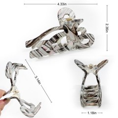 4Pcs Bow Hair Claw Clips for 1 Count (Pack of 4), Pink + blue + gray + yellow