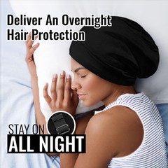 100% Mulberry Silk Lined Sleep Cap Bonnet for Curly Hair and Braid