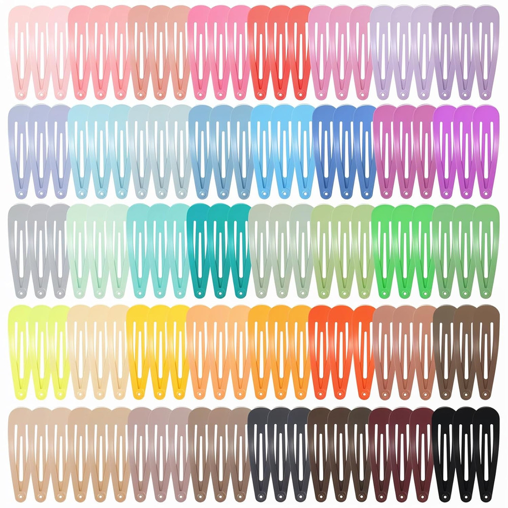 120 Pack Colorful Snap Hair Clips Barrettes 2 Inch Hair Accessories Set 40 Color