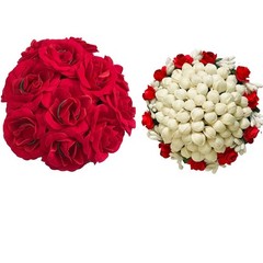 Designer Flower Juda Bun Hair Gajra for Bridal and Parties for Women (Set of 2)