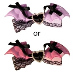 Novelty Lace Bows Braid Holder Bat Wing Hair Clip Female Halloween Headdress