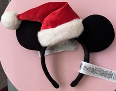 NWT Disney Christmas Holiday Mickey Mouse Holiday Santa Hat Ear Headband