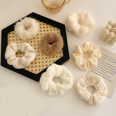 7x Velvet Plush Hair Scrunchies Elastic Hair Rope Ties Ponytail Holder Headband