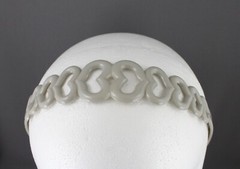 Grey head band hearts plastic 1 5/16″ wide hair band accessory heart grip teeth