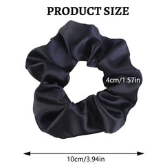 Satin Scrunchies for Women No Hair Damage, No Crease, Suitable for All Black