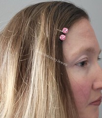 Handmade 2pc Hair/ Bobby Pins w/ Swarovski Crystal Peridot Chaton Stones; Green