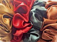 XL Jumbo Women Satin Scrunchie Elastic Hairbands Hair Ties (4 Set) of scrunches