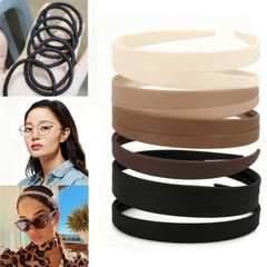 8X Plastic Headbands Hair Loop + 20Pcs Black Hair Ties Set Comfortable for Girl