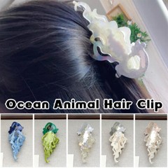 New Ocean Animal Series Hair Clip Claw Hippocampus Jellyfish Dolphin Hair Clip