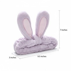 5Pcs Set Plush Bunny Ear Headband Cute Makeup Wash Face Spa Hairband Women&girls