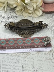 Pink & White Rose Cameo Flower Anniversary Wedding Pin Hair Clip Jewelry Comb