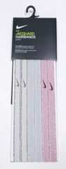 Nike Metallic Swoosh Sport Headbands Assorted 6 Pack Light Bone/LT Smoke Grey