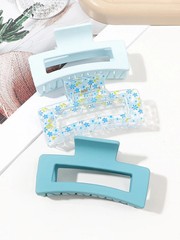 3PCS Matte Square Hair Claw Clips Strong Hold Large Hair Clips for Women