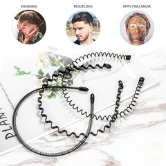 6Pcs Metal Hair Headband Wave Style Hoop Band Comb Sports Hairband for Men Women