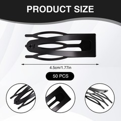 FRAMAD 50PCS Double Grip Hair Clips for Thick 1 Count (Pack of 50), Black