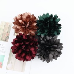 Cinaci 4 Pack Big Large Satin Rose Flower Plastic Hair Claws Clips with Bow Barr