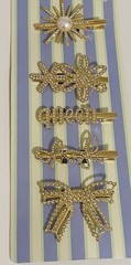 Hairpiece Set of 5 Rhinestone Hair Pins-bow-butterfly-flower Design