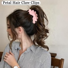 2PCS Petal Hair Claw Clips, Non-Slip Matte Flower Claw Clip for Thick and