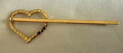 Bride Hair Pin Set Faux Seed Pearls & Rhinestone Heart Hair Pin Gold Tone