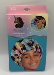 Afro Unicorn Reversible Satin Lined Sleeping Cap Girls headwraps