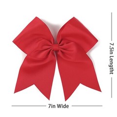 7 Inch Red Jumbo Solid Color Bows with Alligator Hair Clips For Girls and Women