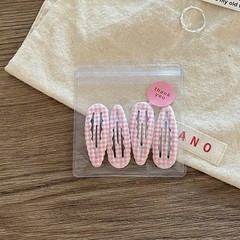 4pcs Academia Hair Clips for Children Cute Polka Dot & Plaid BB Clips Y2K School