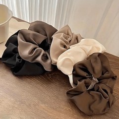5PCS Women’s Large Scrunchie Hair Ties Set Solid Color Ponytail Holder Bands