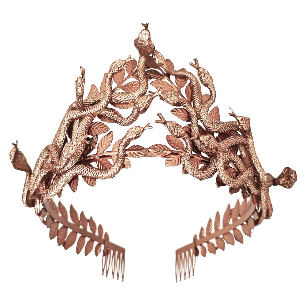 Eioi & Lmnm Greek Medusa Snake Headband for Women, Bronze Headpiece With Laur…