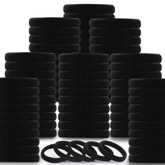 80Pcs Black Thick Hair Ties for Women, 2.36 in Large No Metal Ponytail Holders,
