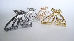 Rose gold silver or dark silver butterfly metal hair claw clip