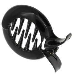 Paris CP3294 French Hair Clip for Women, Girls Round Fish Hair Claw Black