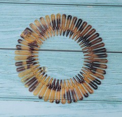 4 Pcs Circular Stretch Comb Plastic Black Brown Circle Spring Headband Flexib…
