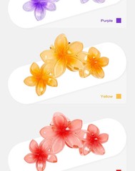 11CM Candy Color 3 Flower Sweet Large Gradient Shark Clip Hairpin Headwear Head