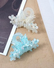 2Pcs 3D Strong Butterfly Claw Clips, Non Slip Cute Rhinestone Hair Set 4
