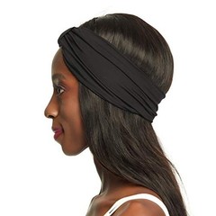 Satin Lining Headbands for Women Thick Hair 1 Count (Pack of 1) Black