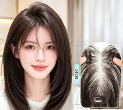3.5″x5.5″ Seamless 100% Human Hair Topper 10″, Cover forehead,crown and occiput