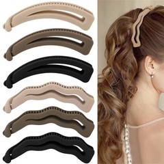 Hapdoo 6PCS Banana Clips Hair, Matte 1 Count (Pack of 6), Khaki Brown Black A